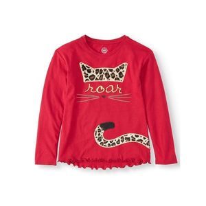 Wonder Nation Cat Long Sleeve Girls Top S 6/6X New